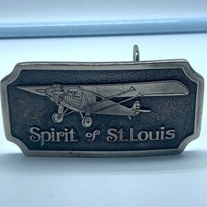 LEWIS BUCKLES CHICAGO “Spirit of St. Louis” brass aviation belt buckle 1…